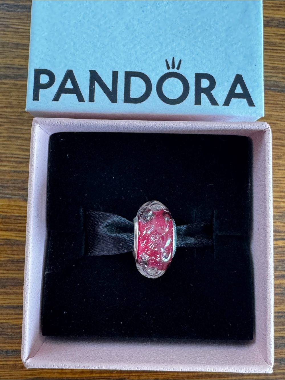 BRAND NEW Pandora Wavy Fancy Pink Murano Glass Charm